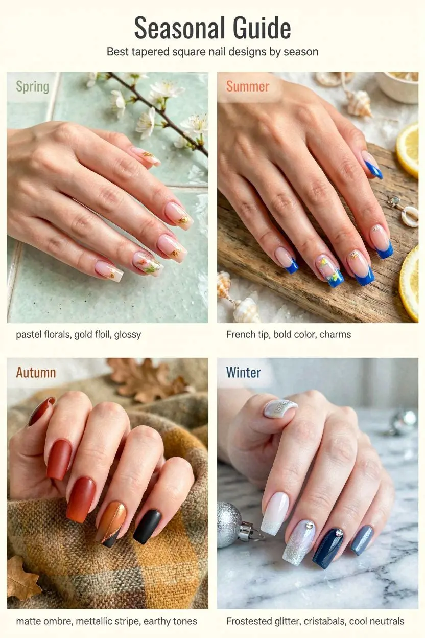 Best Tapered Square Nail Designs by Season