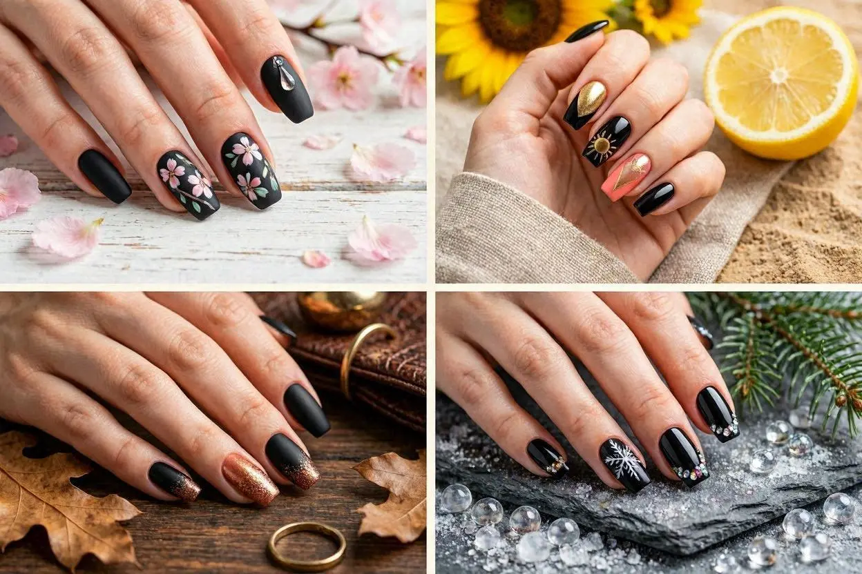 Black Nail Ideas by Season