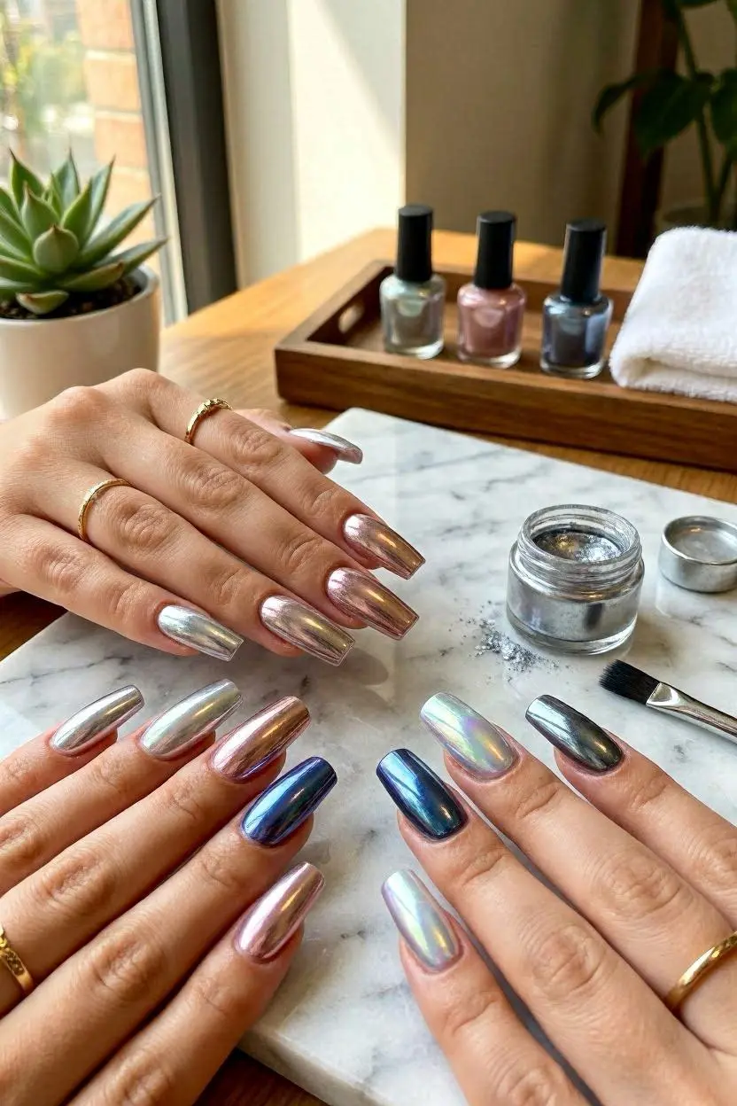 Chrome Collections Flare Nails 