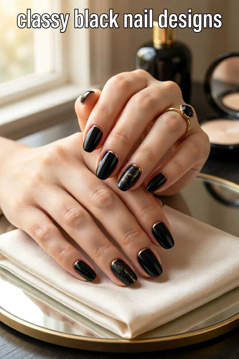 Classy Nail Designs: 75+ Elegant Ideas for Every Shape, Season & Style in 2026 3 Classy Black Nail Designs