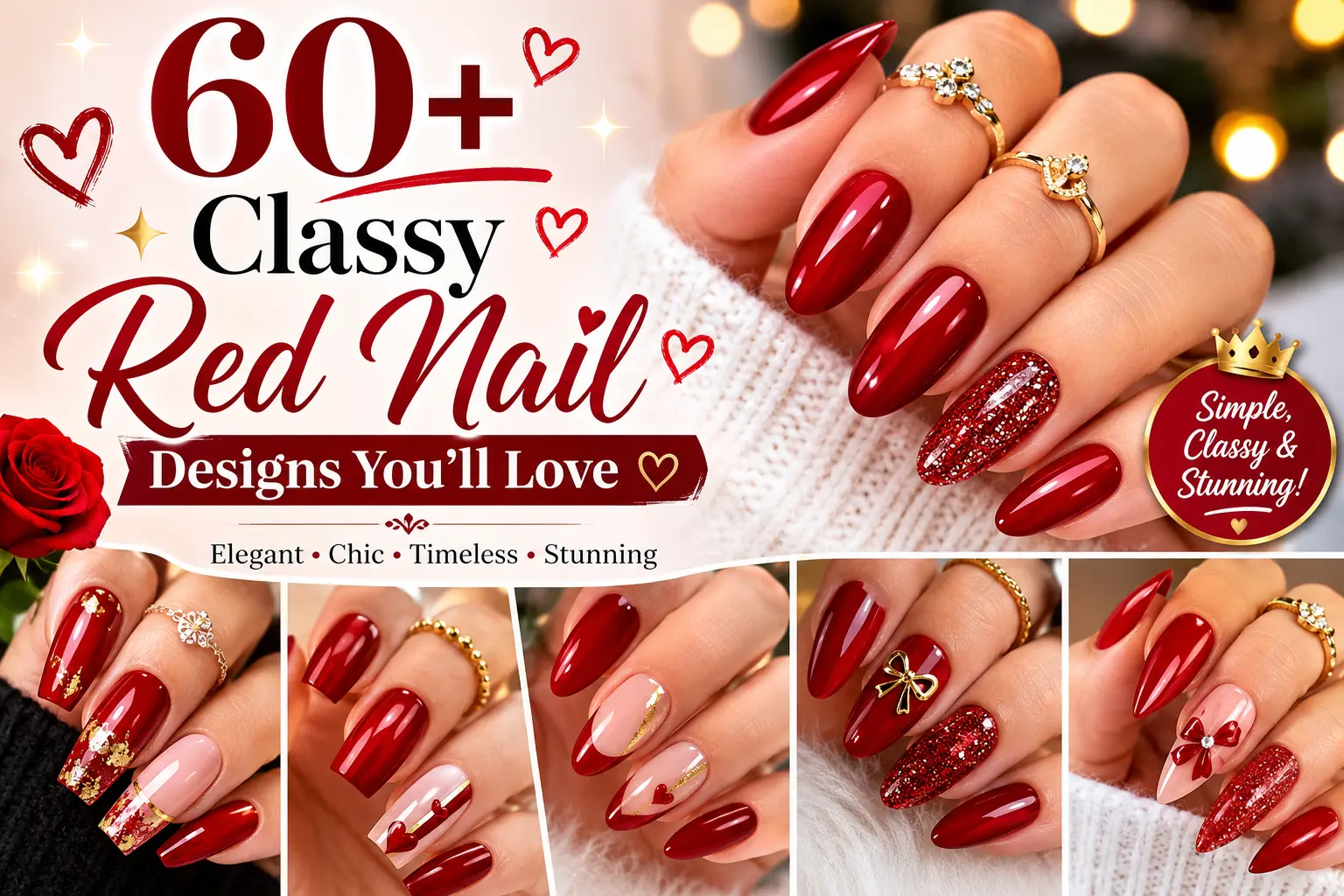 Classy Red Nail Designs