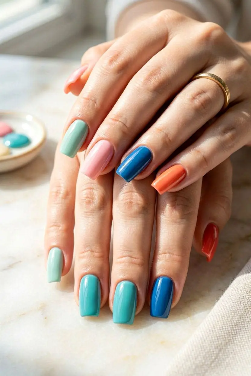 Color-Based Tapered Square Nails