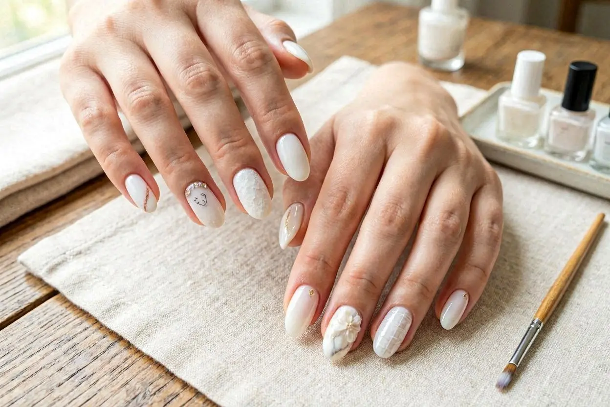 Creative & Artistic White Nail Ideas