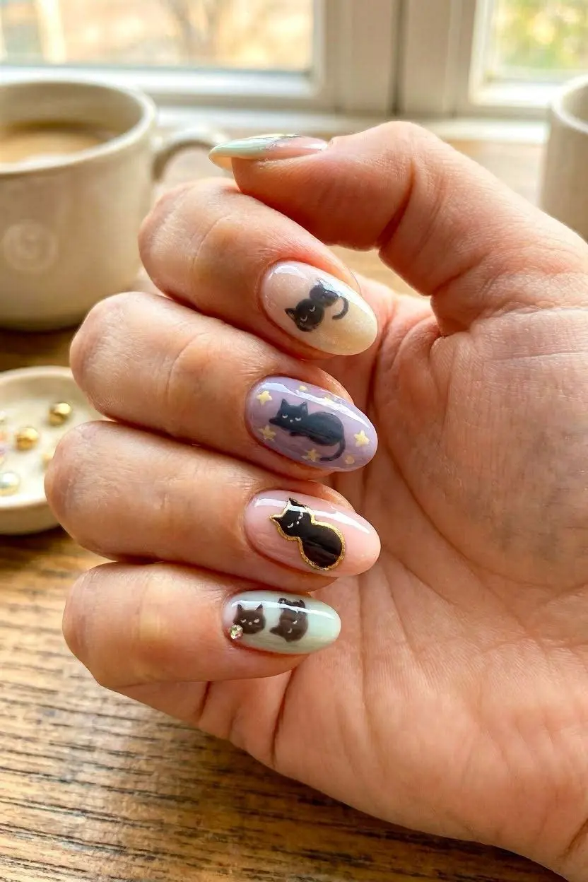 Cute Cat Nail Designs