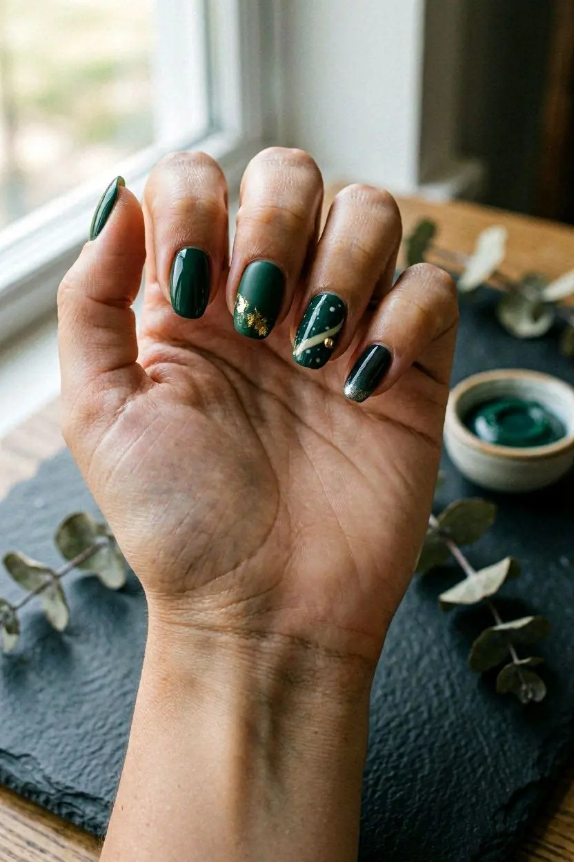 Dark Green Nail Ideas
