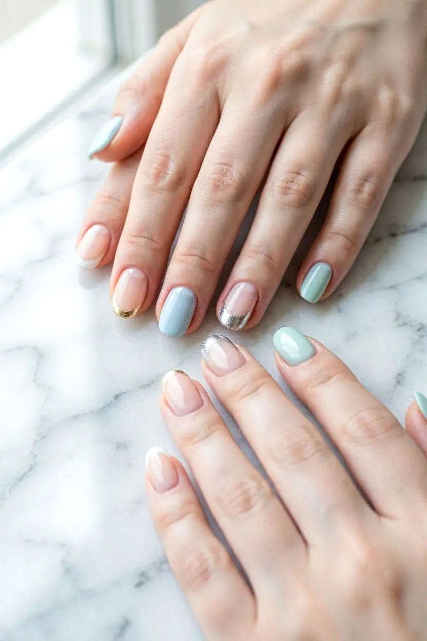 French Tip Oval Nail Designs