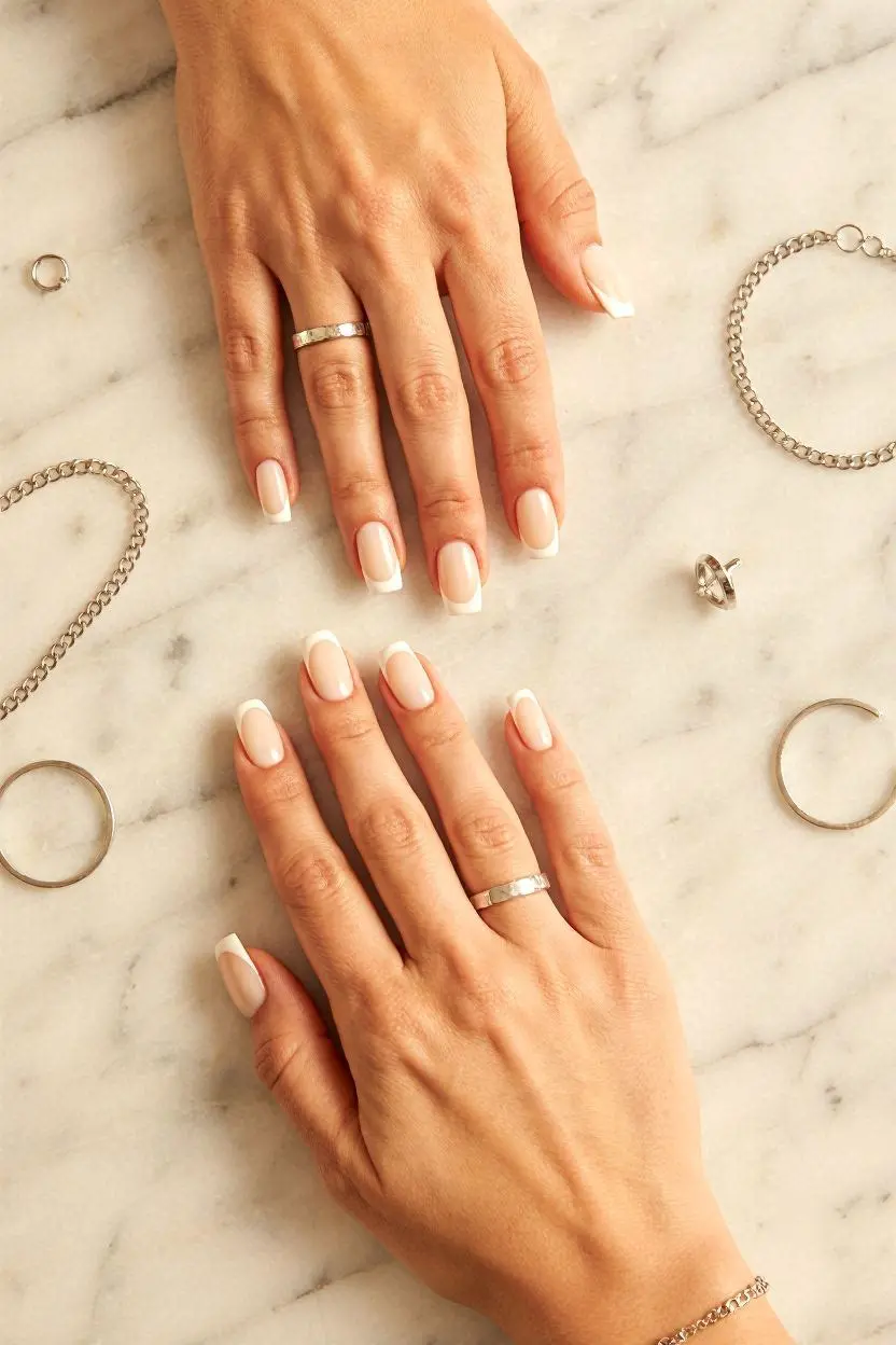 French Tip Squoval Nail Designs