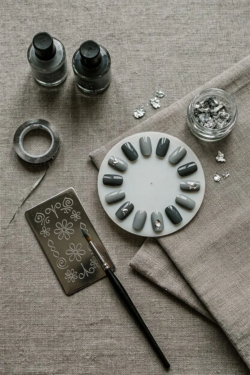 Grey Nail Designs by Nail Shape