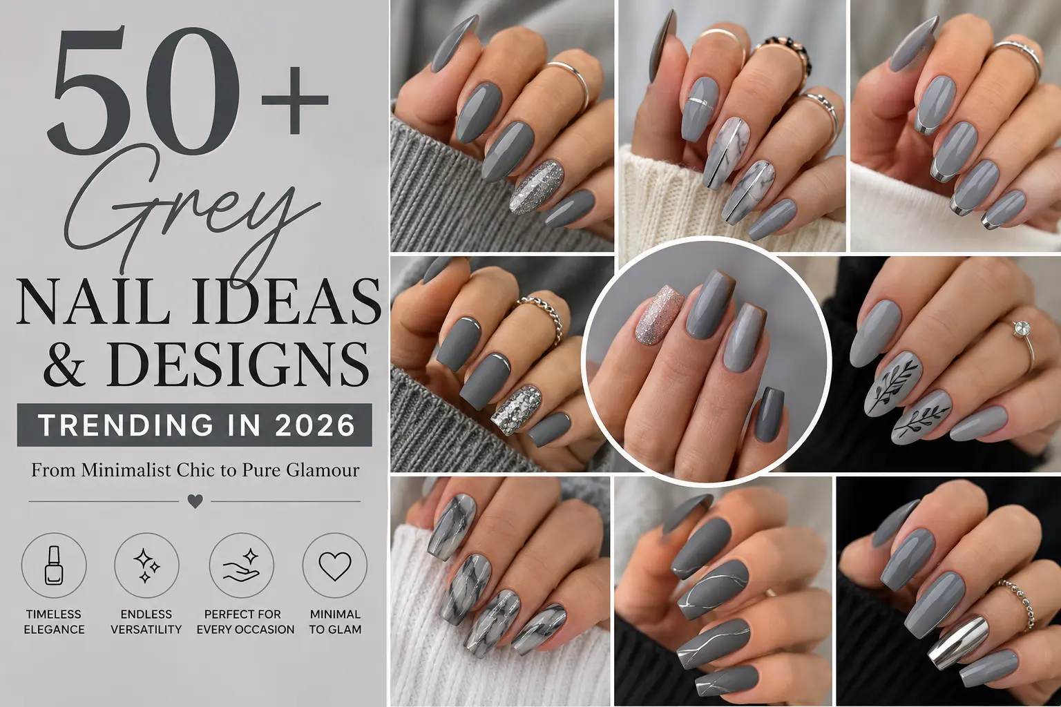 Grey Nail Ideas & Designs