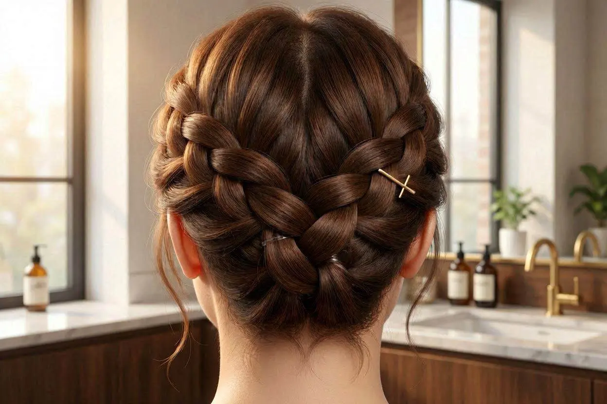 Hairstyle Stacked Braid Updo