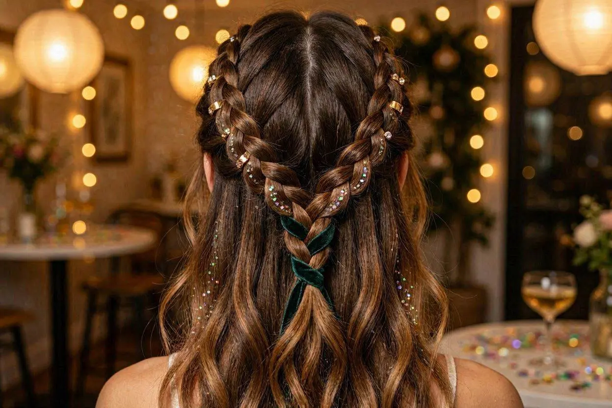 Half Up Double Dutch Braids Party Ideas for Long Hair