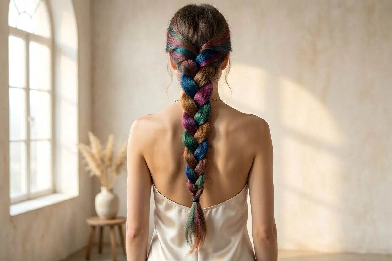 Long Braid of Color hairstyle