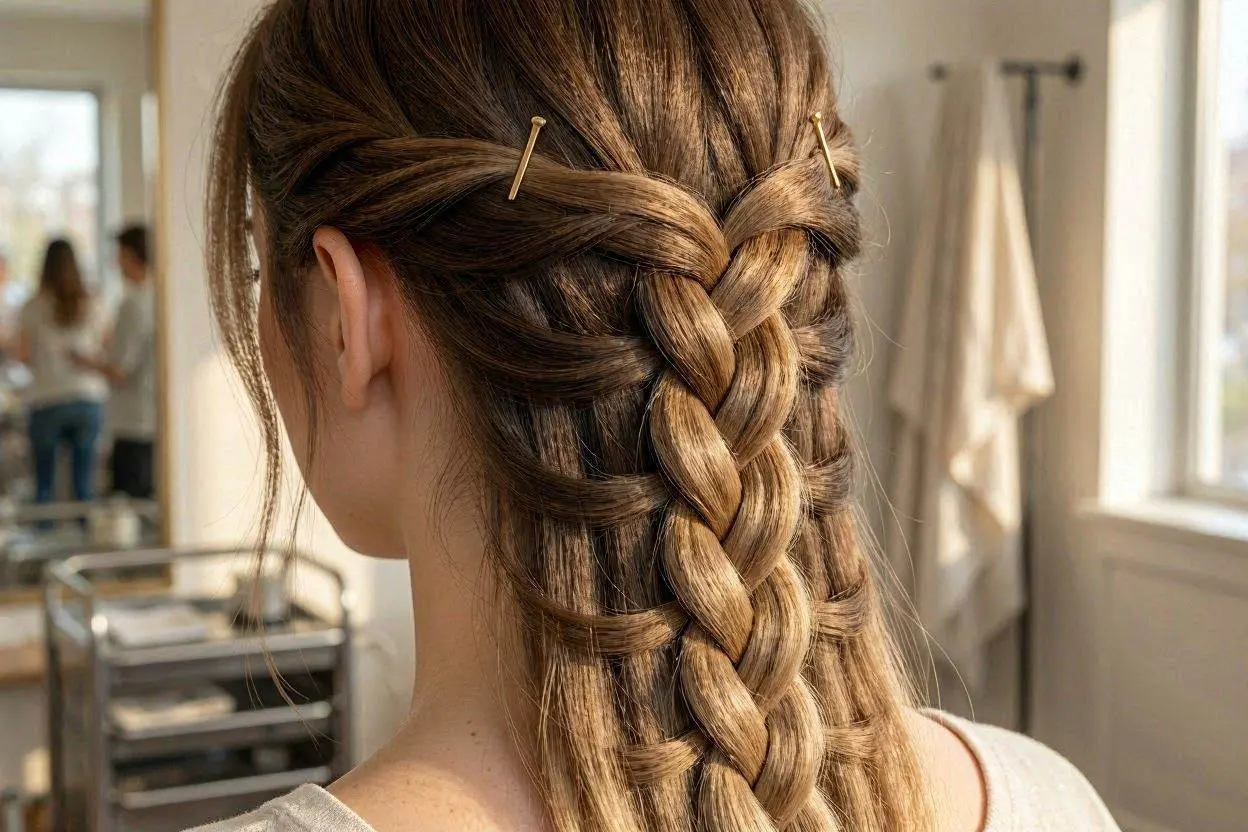 Long Hair Ladder Braid with a Twist