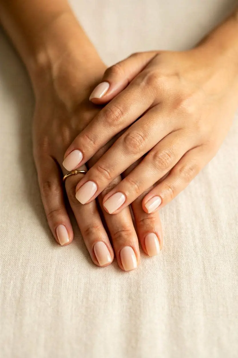 Minimalist Nude Squoval Nail Designs