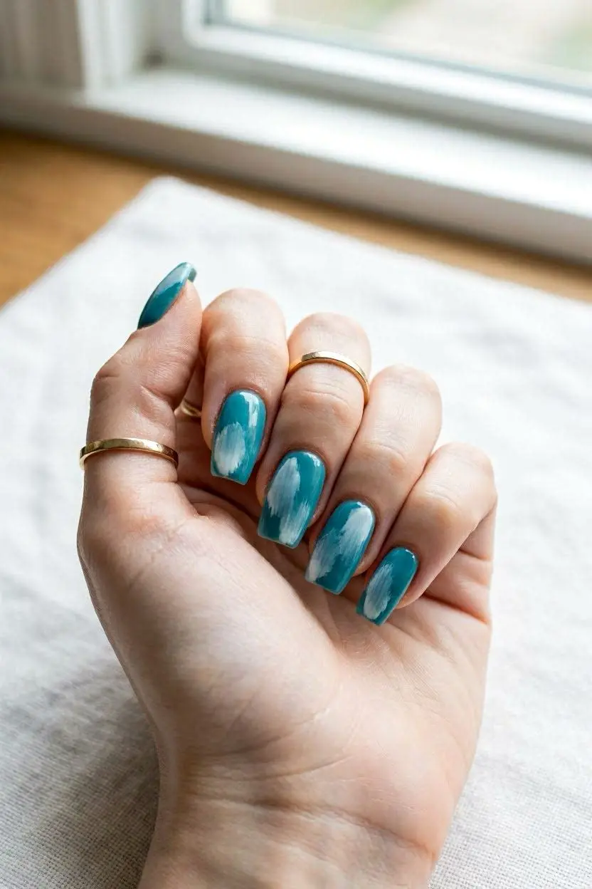 Nail Art Abstract Aqua Designs