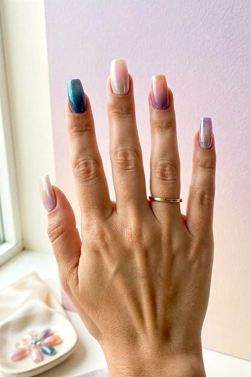 Ombre and Gradient Coffin Nail Ideas