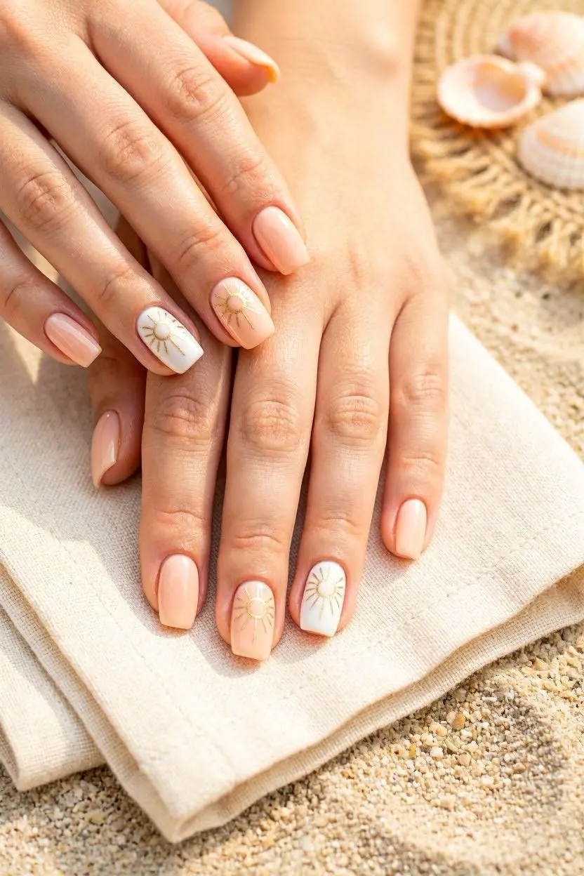 Peach Nail Art Designs