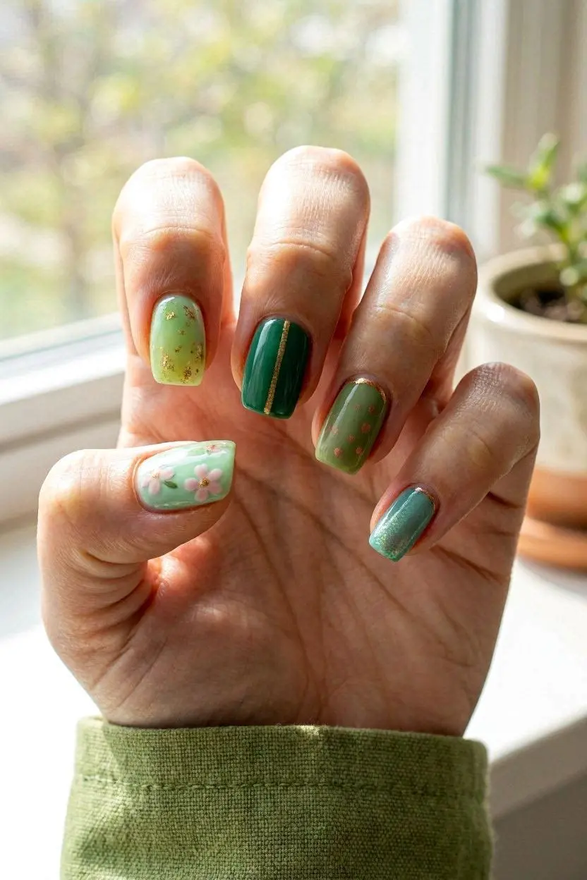 Seasonal Green Nail Ideas