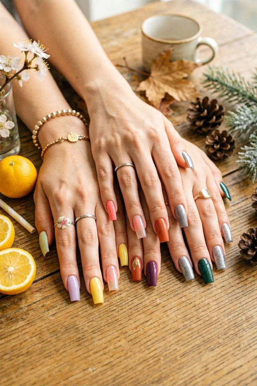 Seasonal Tapered Square Nails