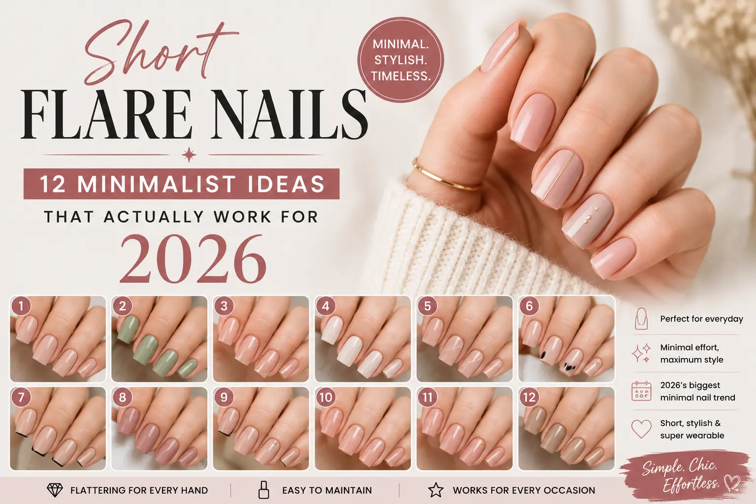 Short Flare Nails: 50 Minimalist Ideas That Actually Work for 2026