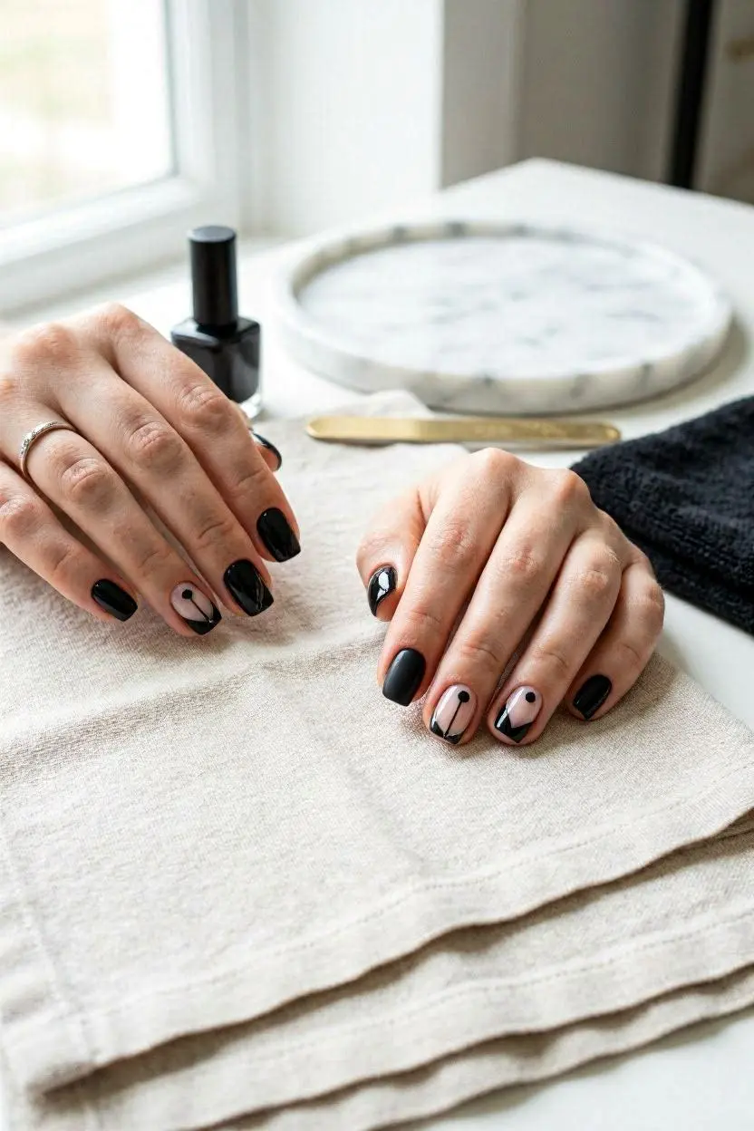 100+ Simple Nail Designs for 2026: Trendy & Easy 9 Simple Black Nail Designs