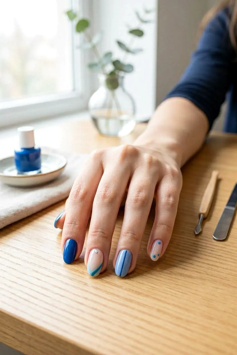 100+ Simple Nail Designs for 2026: Trendy & Easy 7 Simple Blue Nail Designs