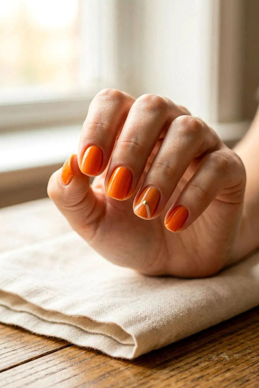 Simple Classic Orange Nail Designs