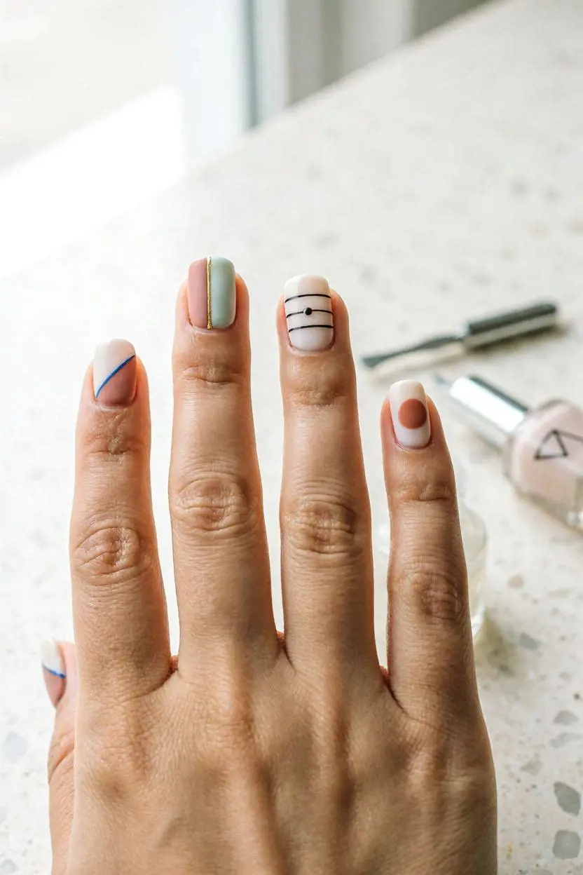 100+ Simple Nail Designs for 2026: Trendy & Easy 13 Simple Line & Geometric Nail Designs