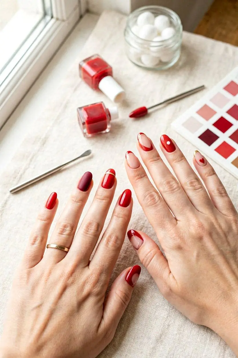 100+ Simple Nail Designs for 2026: Trendy & Easy 6 Simple Red Nail Designs