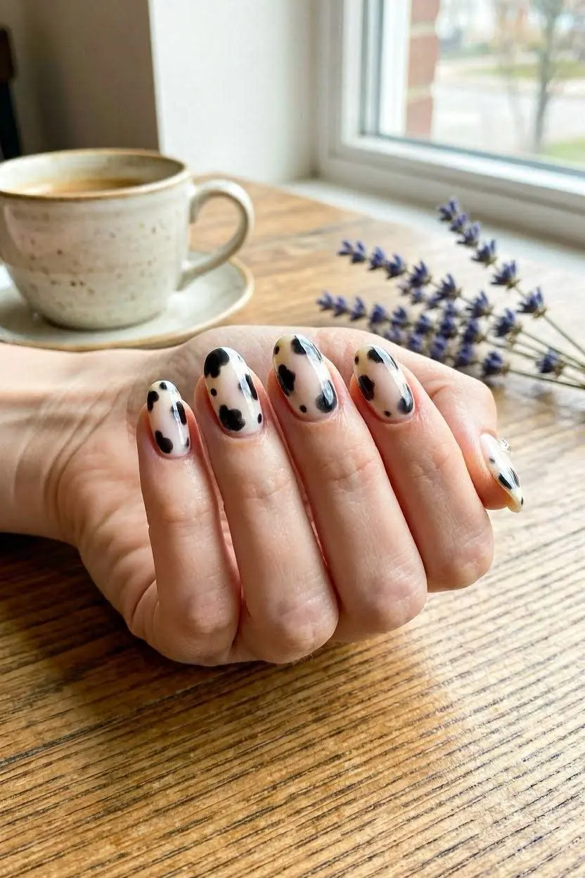 100+ Simple Nail Designs for 2026: Trendy & Easy 23 Simple nail design Cow Print