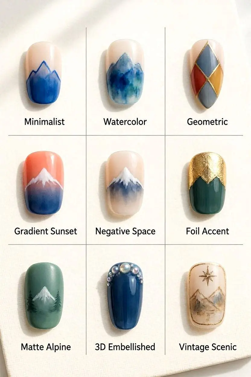 Stunning Mountain Peak Nail Design Ideas