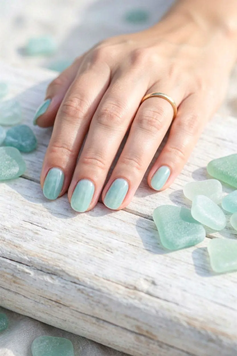 aqua nail designs with glitter