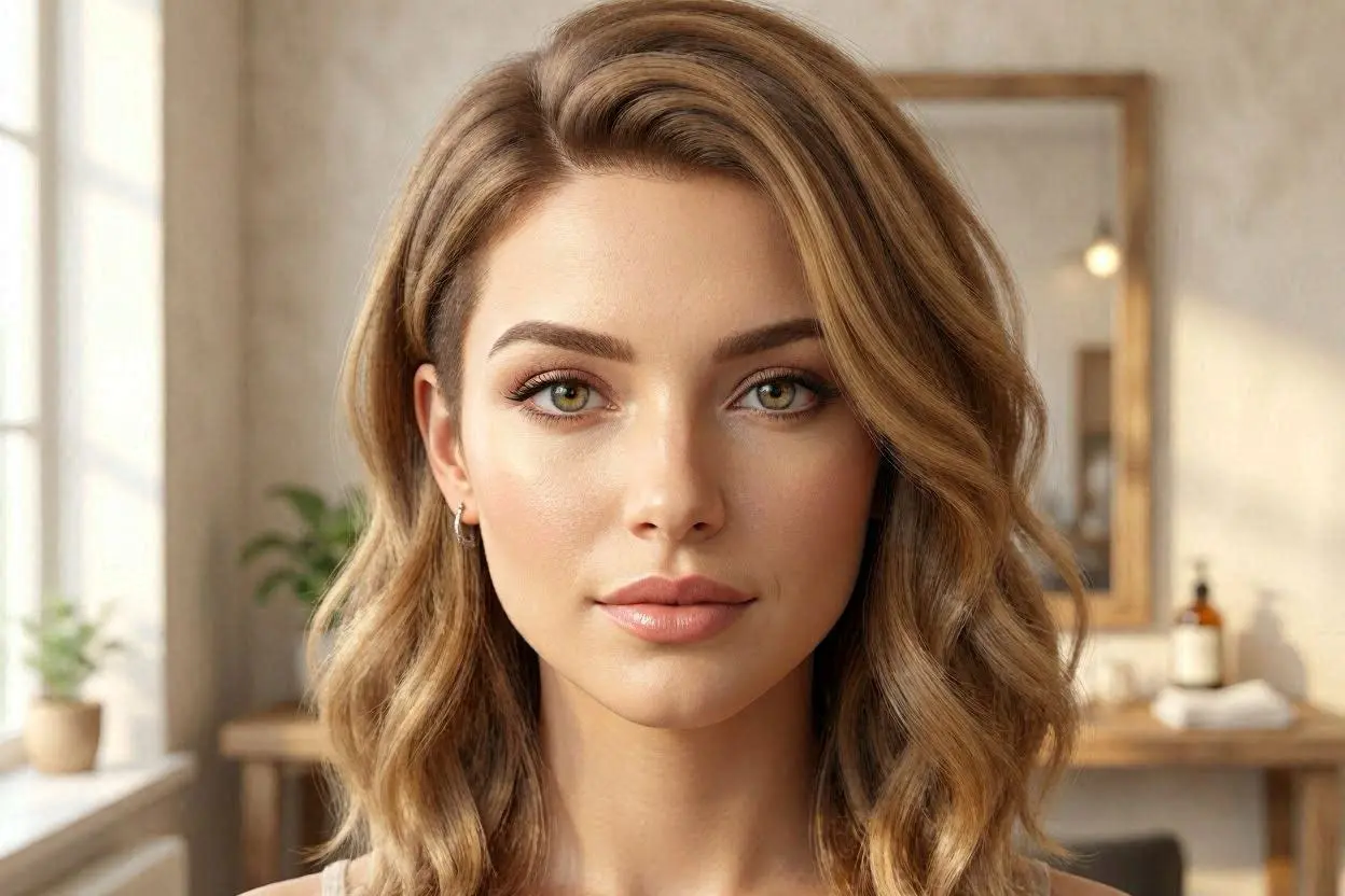 asymmetric hairstyle for light golden brown hair of jessica alba
