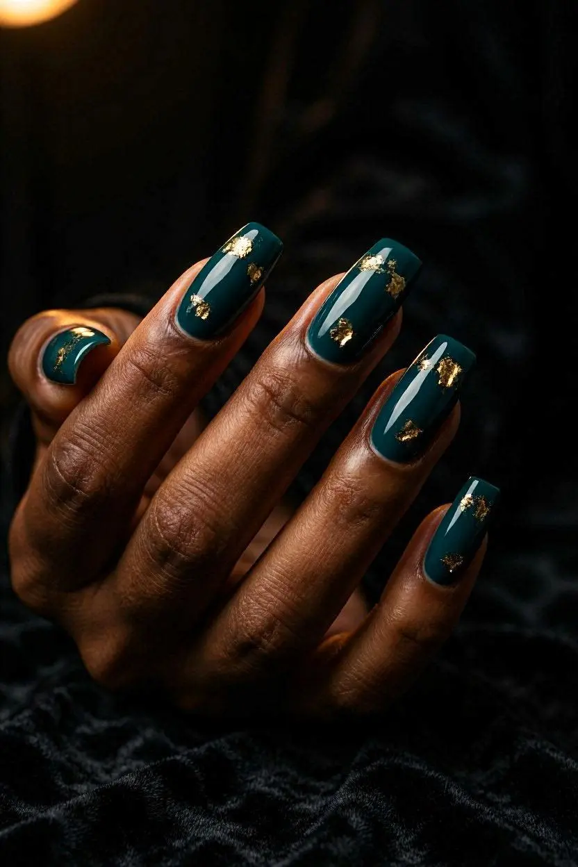 Dark Teal Nail Designs 