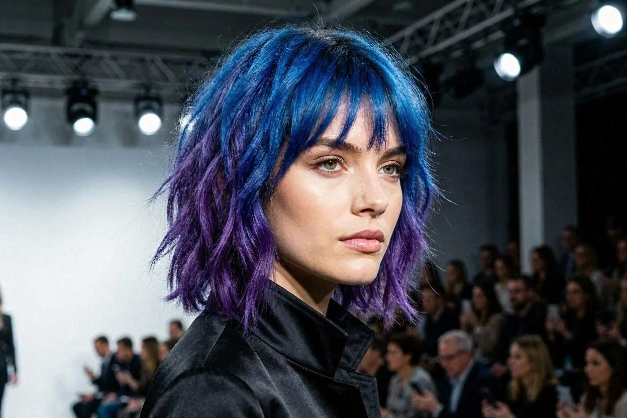blue teal and purple highlights