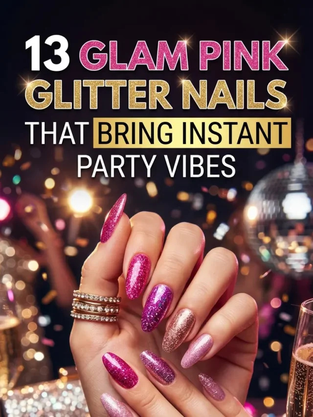 13 Glam Pink Glitter Nails That Bring Instant Party Vibes