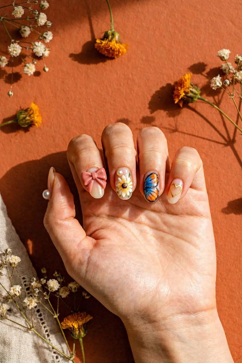 cute floral nail designs