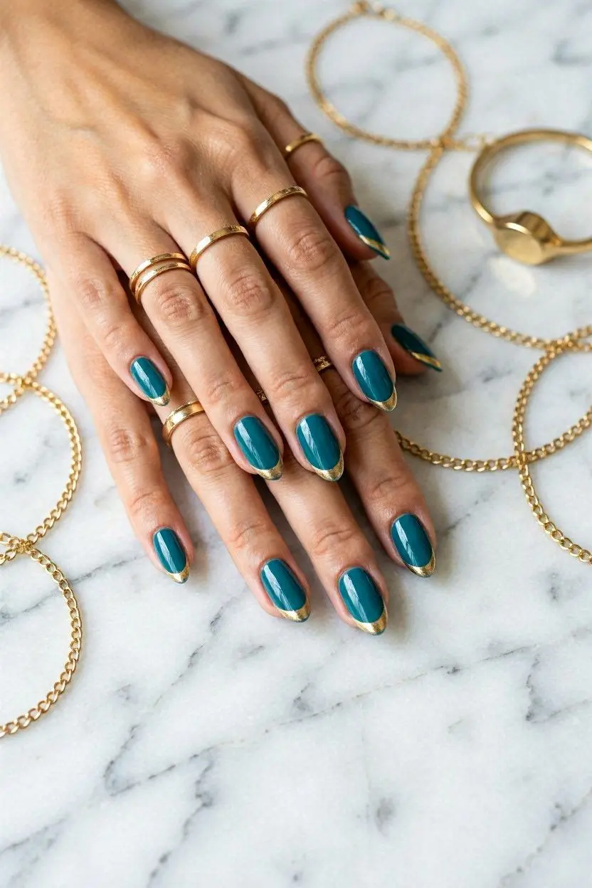 cute teal nail designs