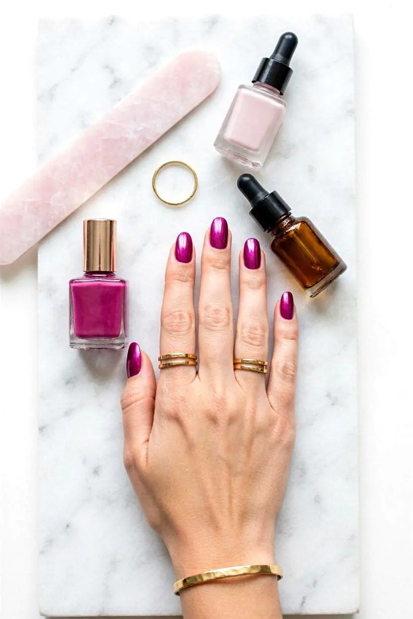 dark magenta nail designs