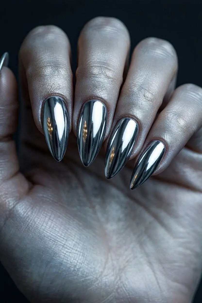 elegant silver nail designs