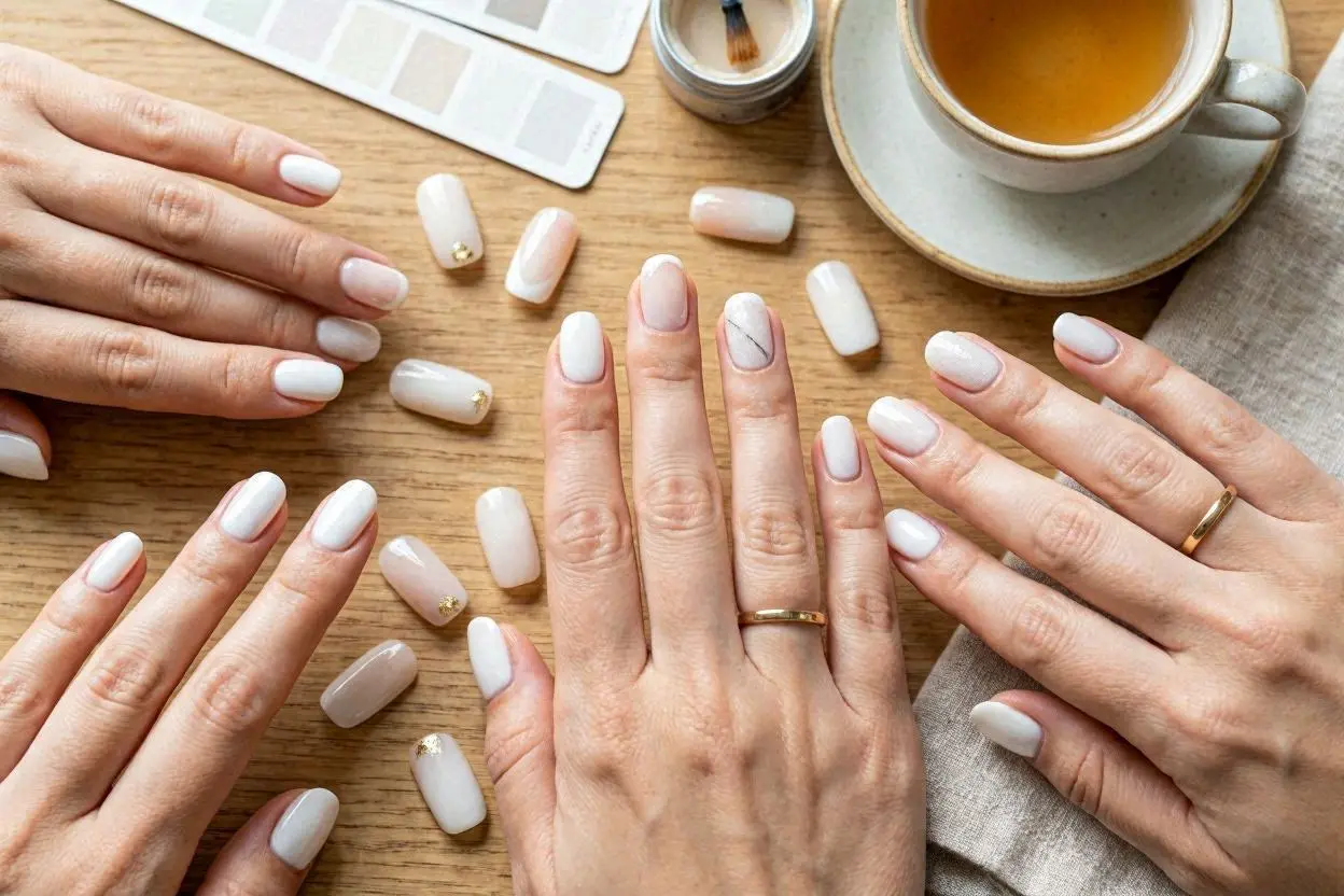 elegant white nail designs