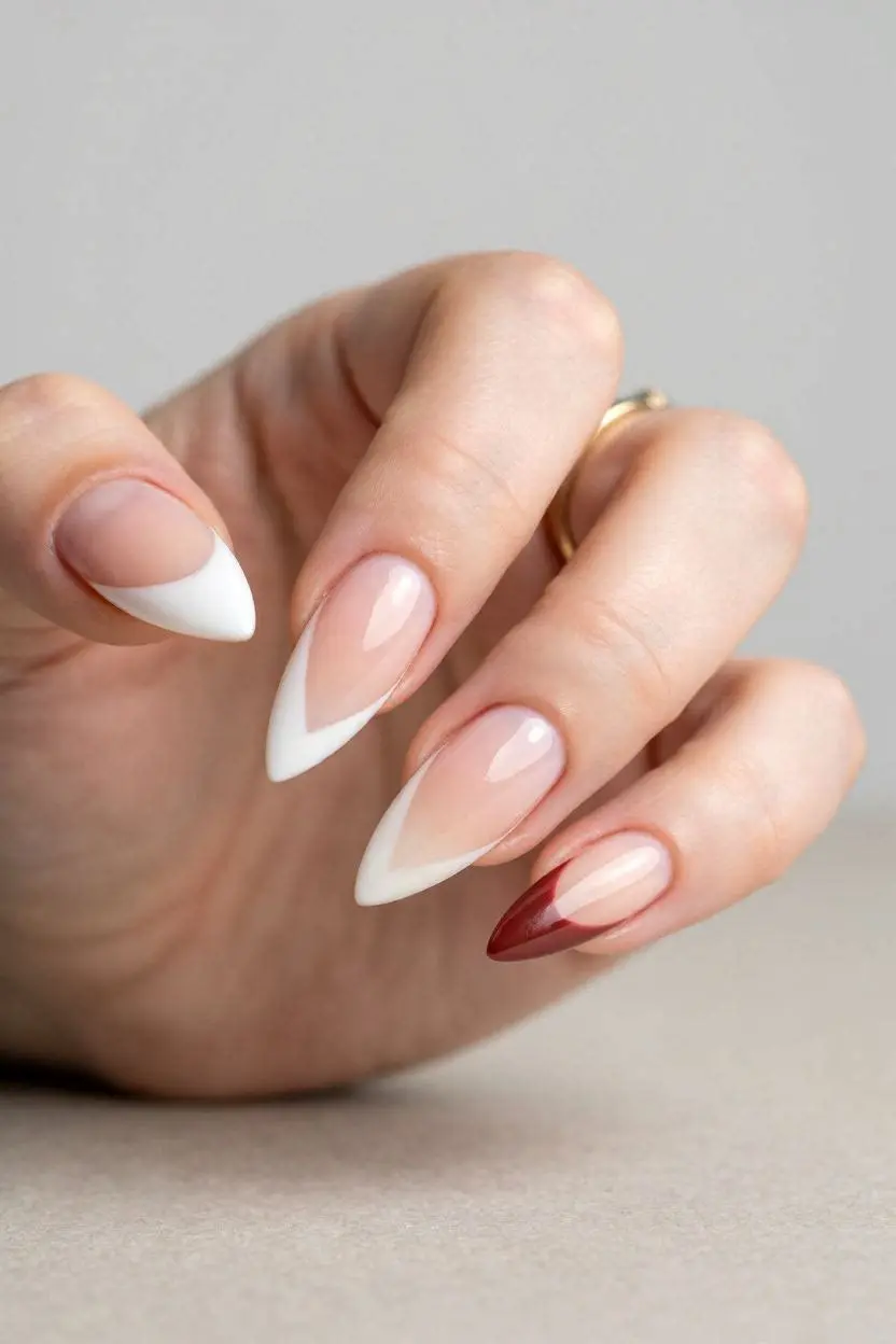 french tip stiletto nails designs