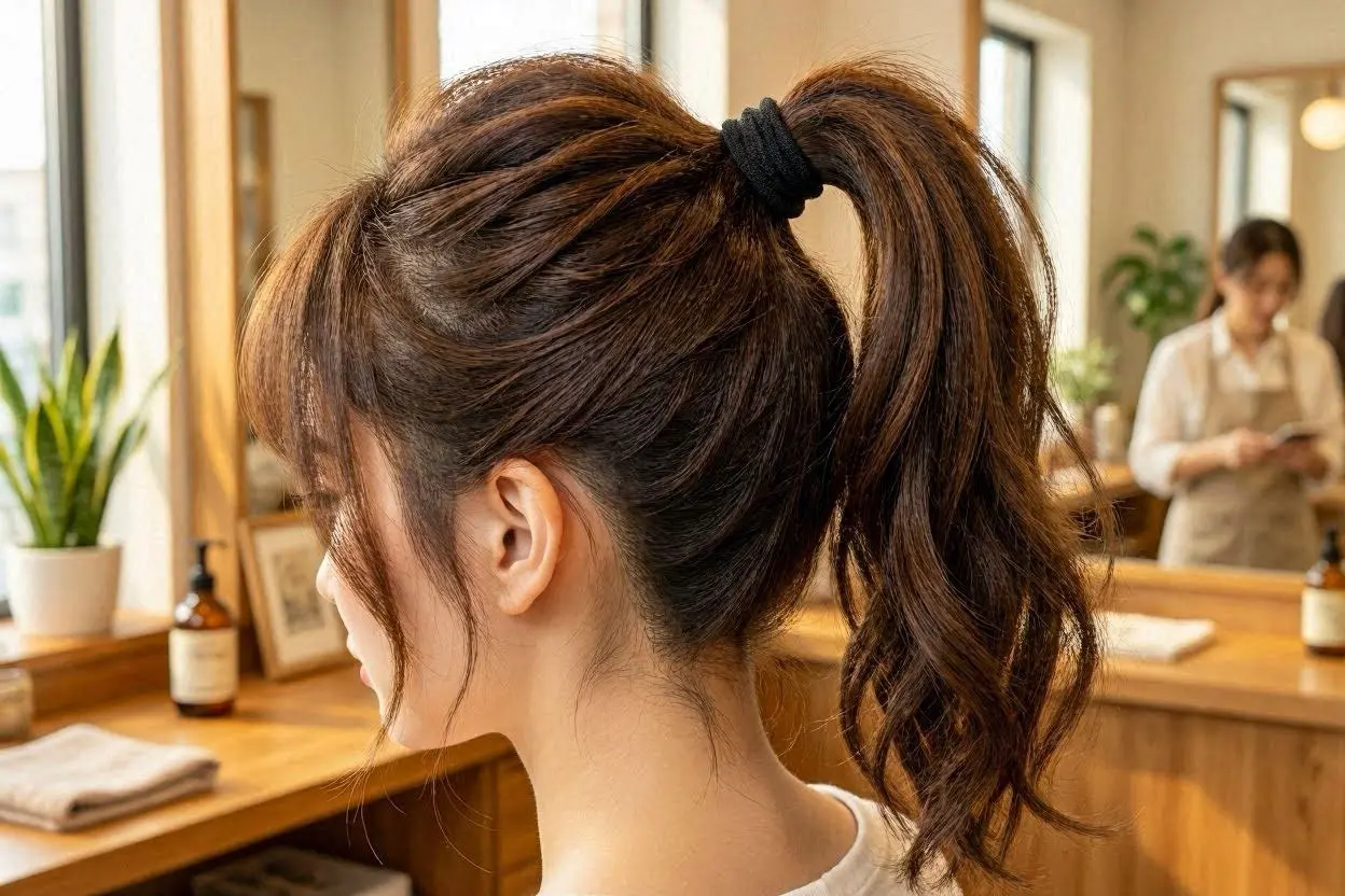 hairstyle for long brown hair pony with a bouffant