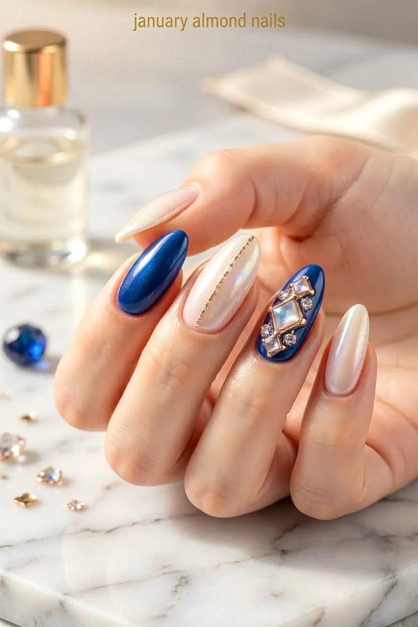 january almond nails
