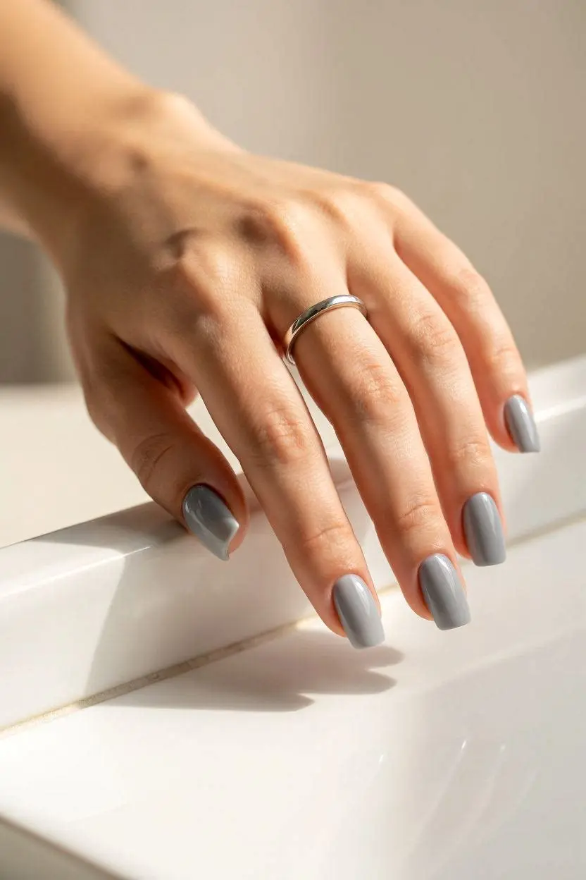 light grey nail designs