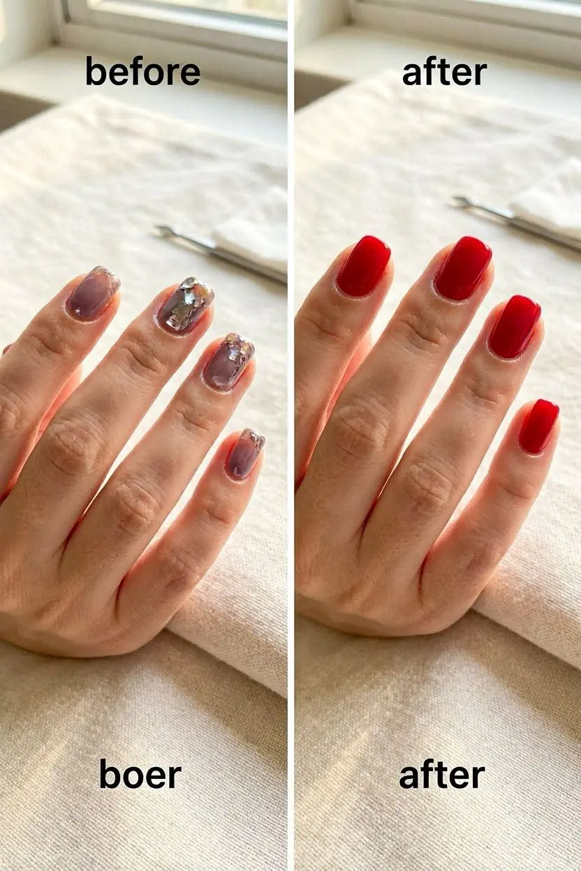 lipstick nails french tip