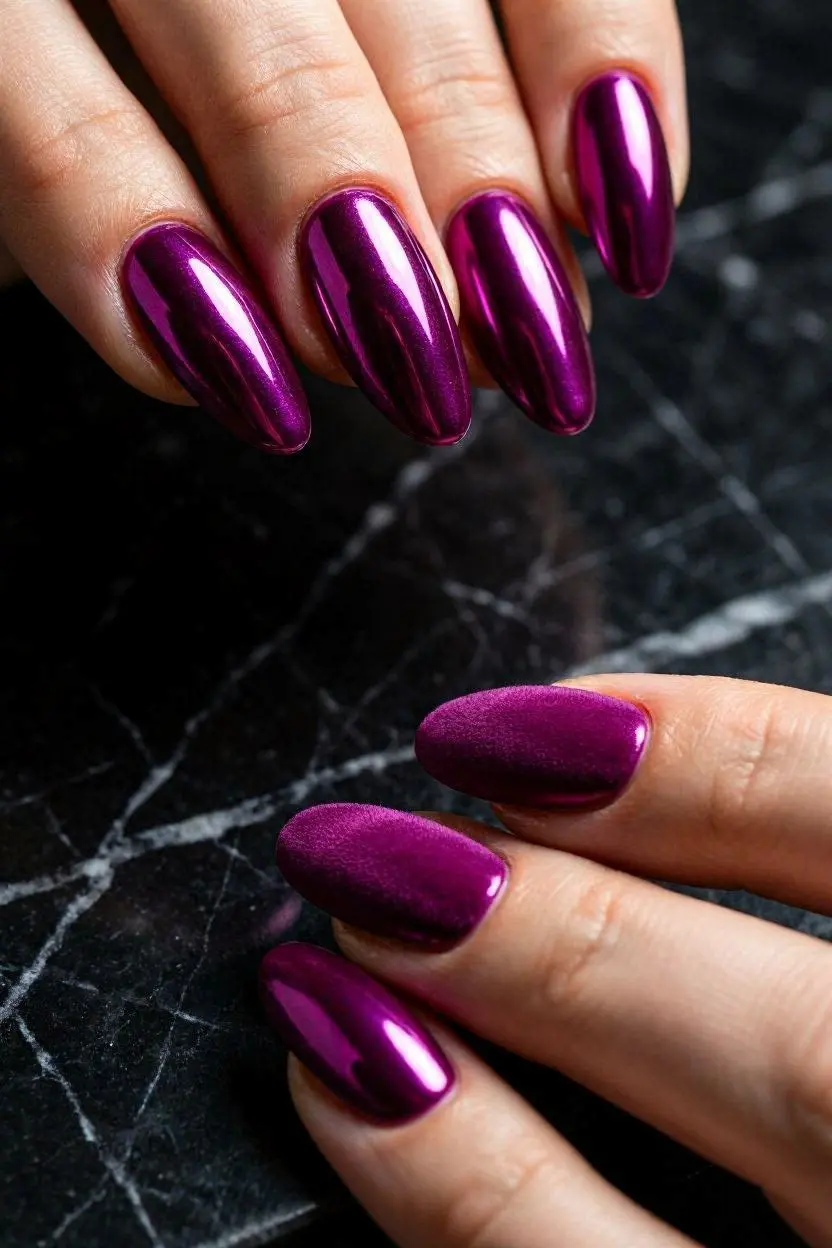 magenta ombre nails