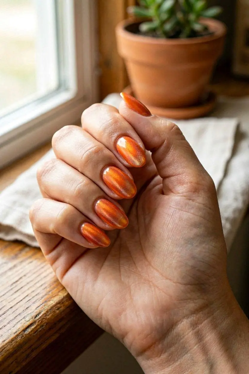 shades of orange nails