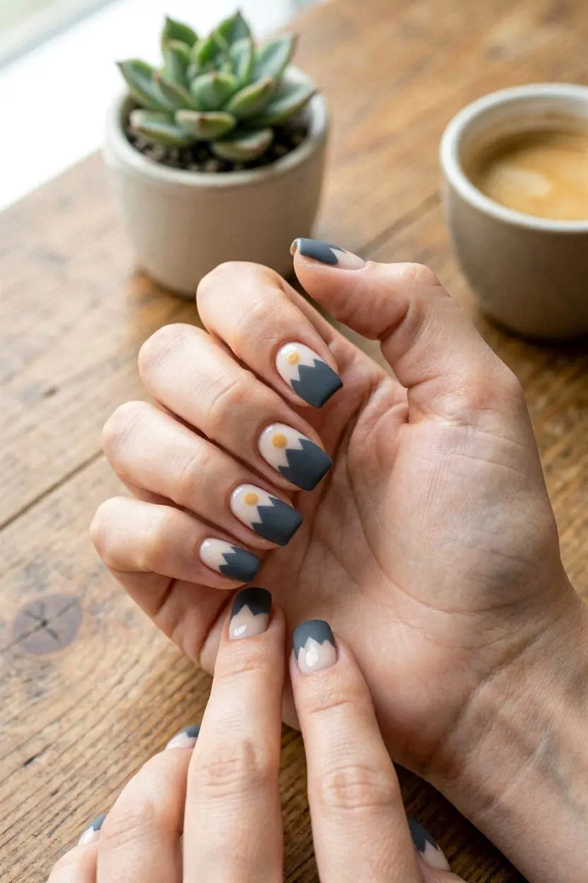 short mountain peak nail shape