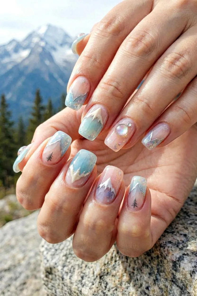 short mountain peak nails